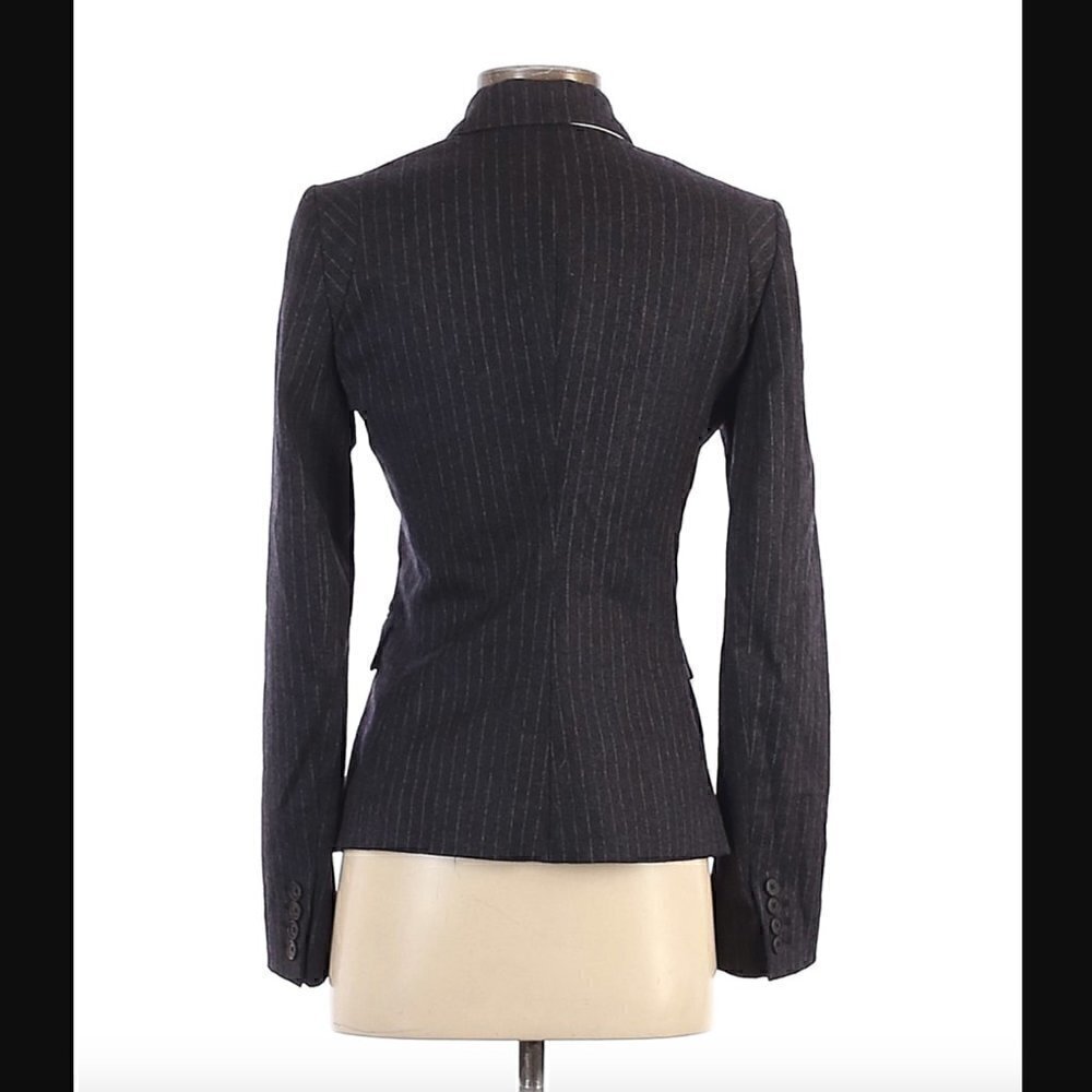 Joseph Blazer 4 Double Breasted Pinstripe Banker Flanelle Virgin Wool Luxury - Picture 3 of 8